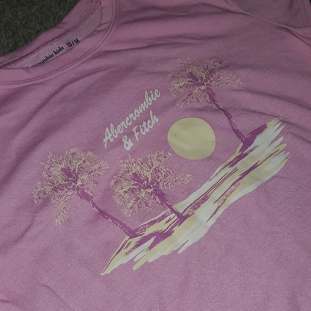 Abercrombie & Fitch Pink Palm-Print Kids Pajama Set - Picture 3 of 6